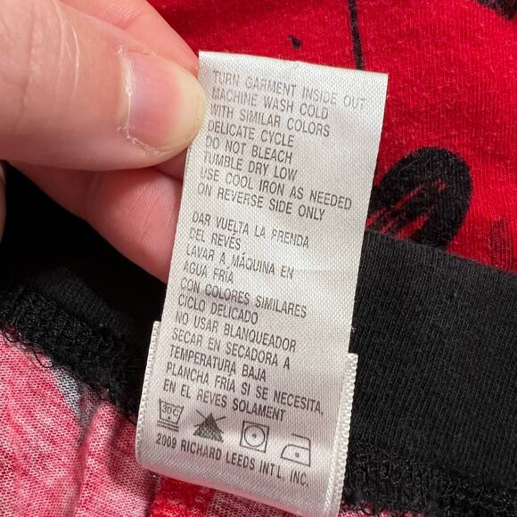 Disneys Tinker Bell Womens Pajama Lounge Pants Capris Red Black Heart Print 2X - Picture 11 of 11